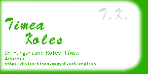 timea koles business card